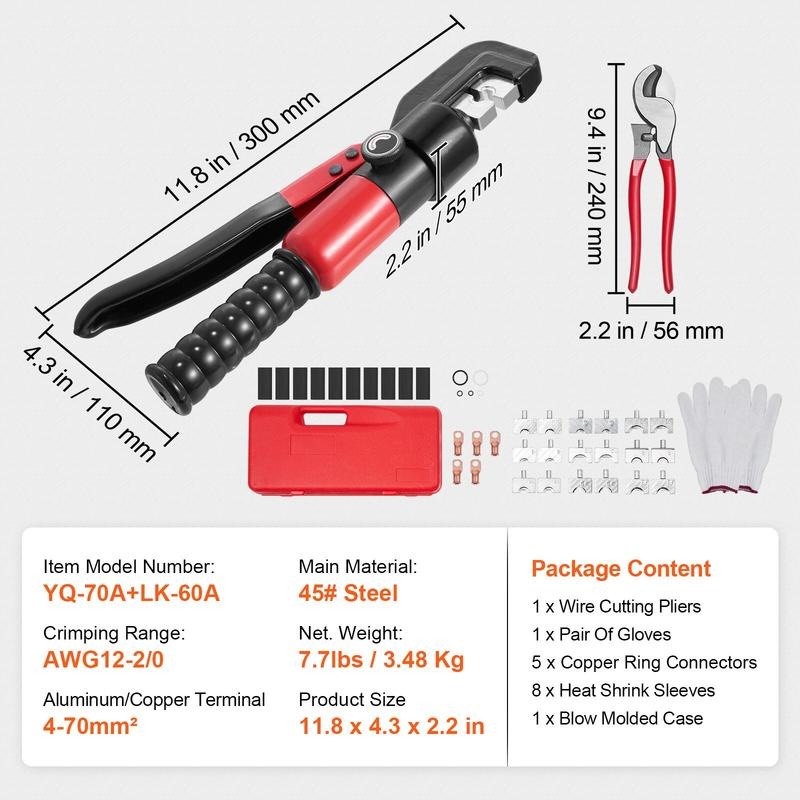 أداة تجعيد هيدروليكية مع 9 مجم - مراجعة Tool Set وسعره